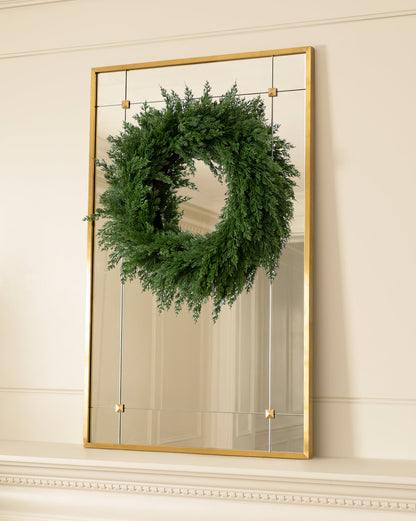 Classic Outdoor Cedar Pre-Lit Faux Wreath