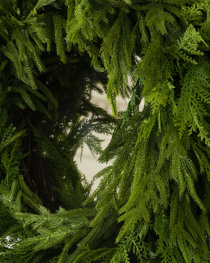 28" Real Touch Mixed Greenery Faux Wreath