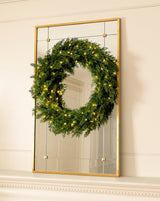Classic Outdoor Cedar Pre-Lit Faux Wreath