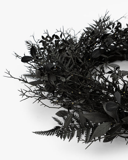 Morticia Pre-Lit Wreath with Bow