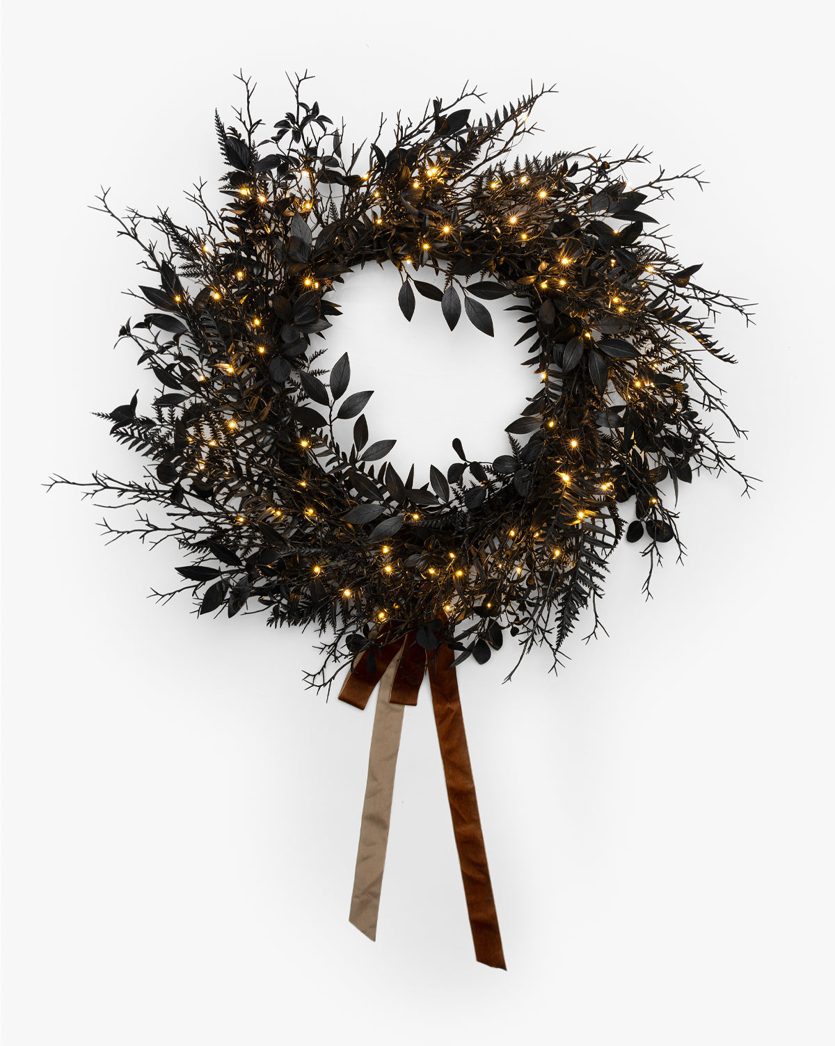 Morticia Pre-Lit Wreath with Bow
