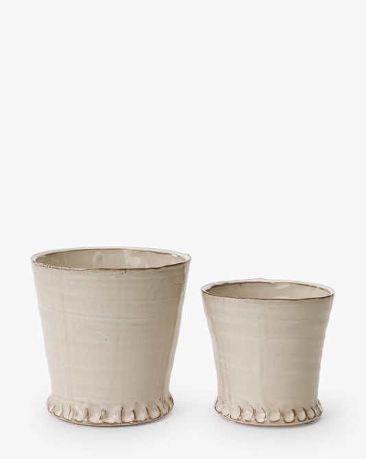 Nalina Cream Stoneware Pots (Set of 2)